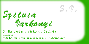 szilvia varkonyi business card